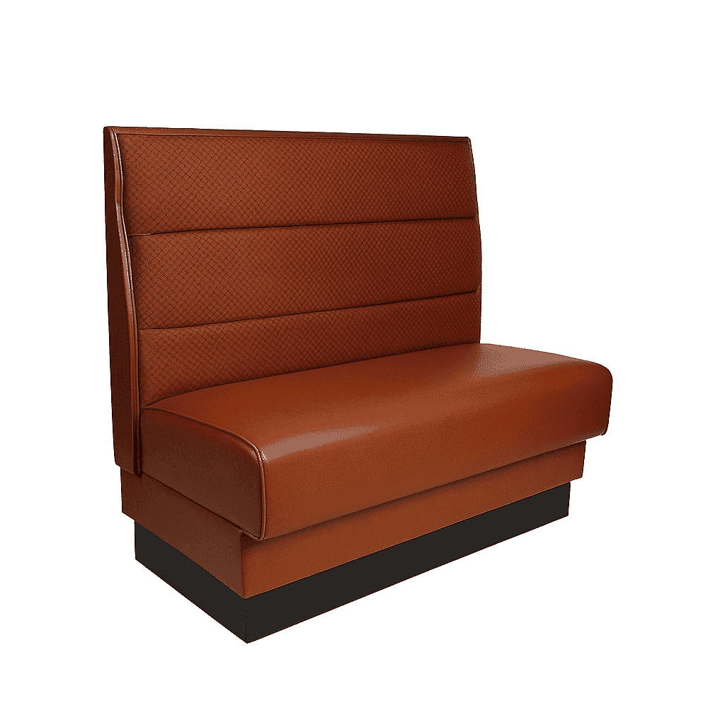 Three Horizontal Channel Wood Panel Style Restaurant Booth &ndash; Custom Options
