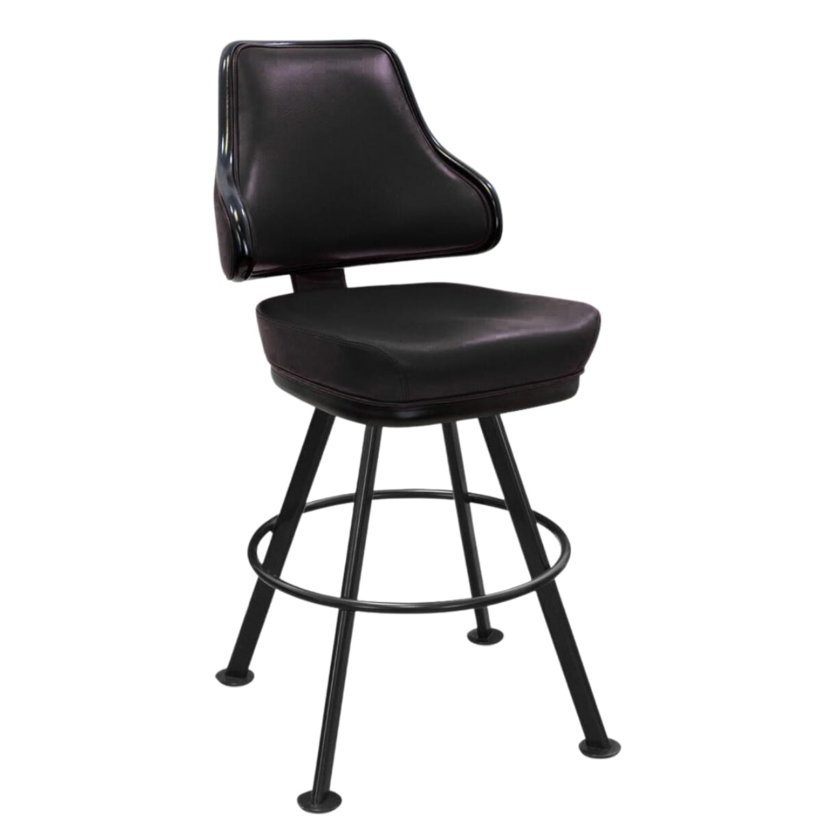 Top Shelf Collection Gladiator 1025 Classic Casino Bucket Bar Stool on Large Black Rounded Frame