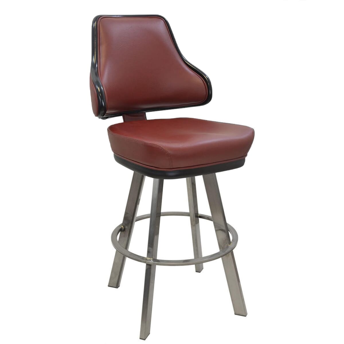 Top Shelf Collection Gladiator 1025 Classic Casino Bucket Bar Stool with Clear Coat Frame