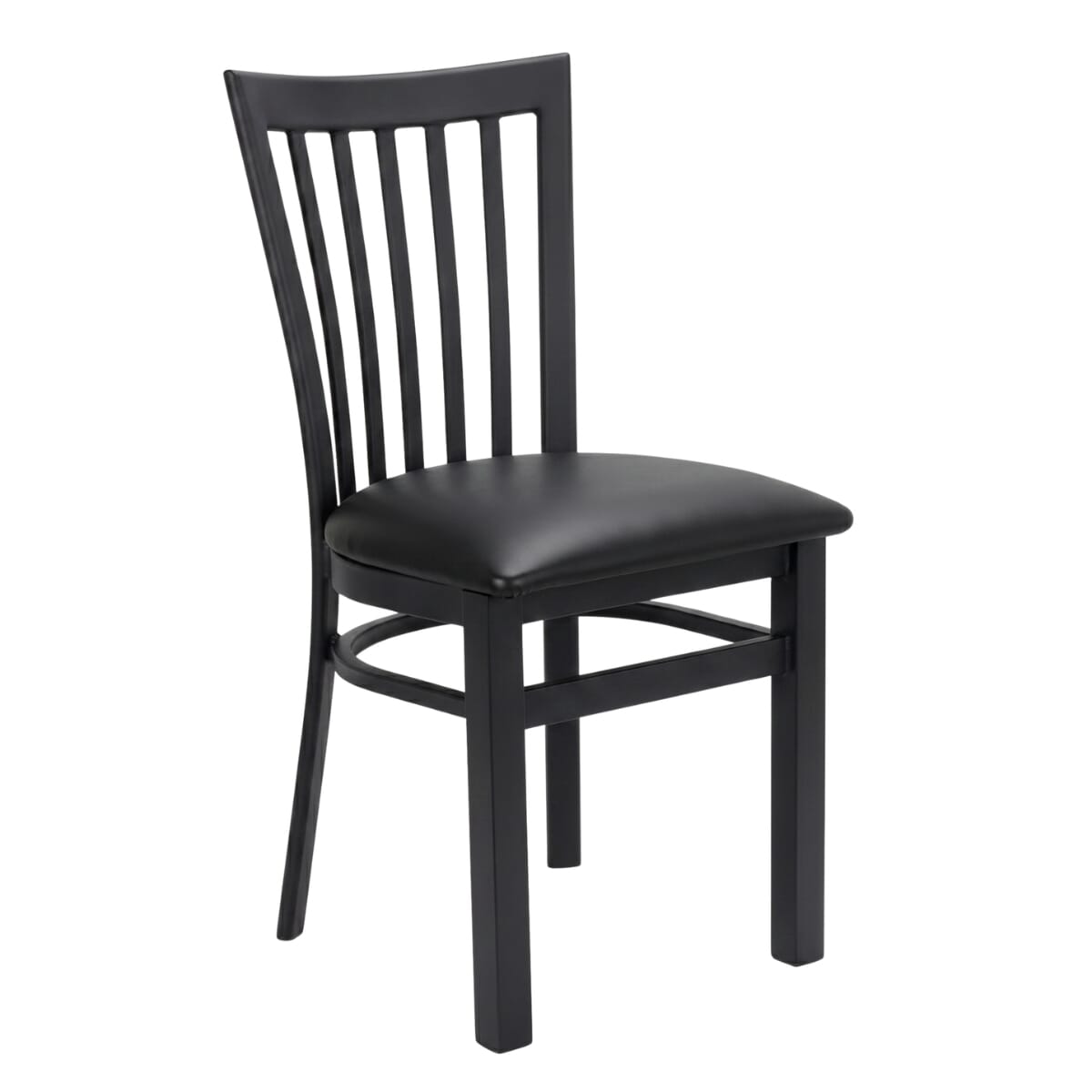 Gladiator Black Vertical-Back Metal Chair with Choice of Vinyl