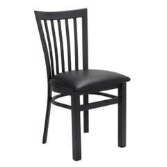 Gladiator Black Vertical-Back Metal Chair with Choice of Vinyl