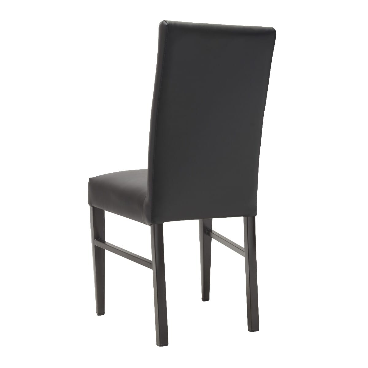 Fully Upholstered Quick-Ship Wood-Look Metal Restaurant Chair with Brown Frame