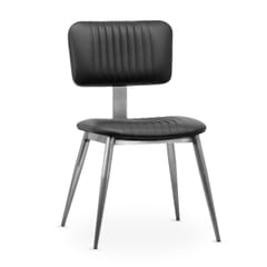 Quick-Ship Fully Upholstered Silver Metal Restaurant Chair