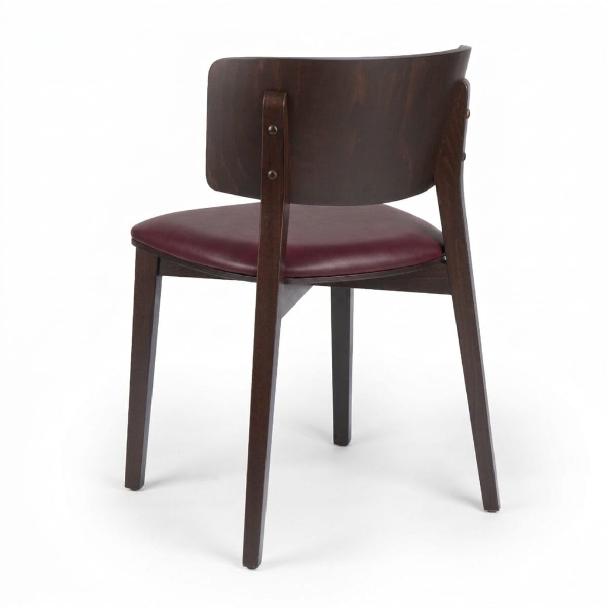 Ezra Walnut Solid Wood Restaurant Chair with Upholstered Seat and Wood Back