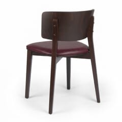 Ezra Walnut Solid Wood Restaurant Chair with Upholstered Seat and Wood Back